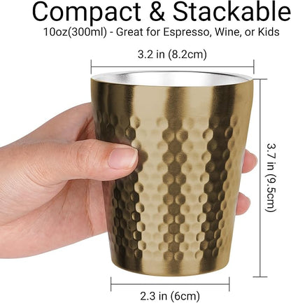 Adorila 10oz Stainless Steel Cups 4 Pack, Anti-Jam Ridge Design - Image 2
