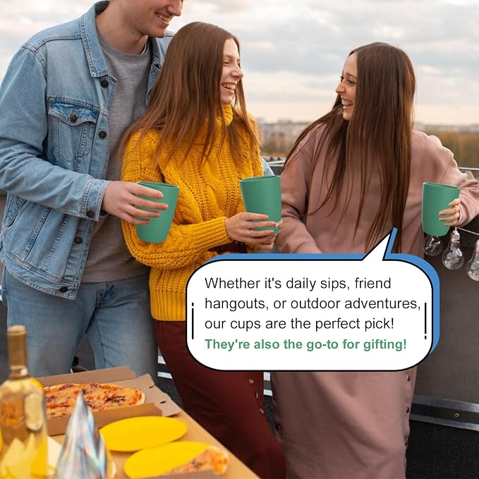 Homienly Plastic Cups Reusable 8 PCS Wheat Straw Cups a Good Alternative - Image 7