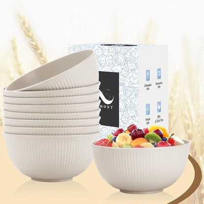 PYRMONT Unbreakable Cereal Bowl 26 OZ Wheat Straw Bowls Set of 8 Alternative - Image 3