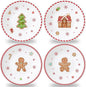 4 Set 10 Inch Christmas Dinner Plates Melamine Christmas Gingerbread Man by Afniimyapt