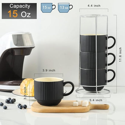 HASENSE Coffee Mug Ceramic Set of 4 - Image 3