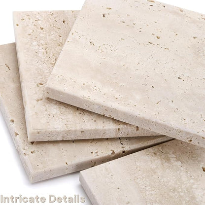 4 Pack Travertine Coaster, Stone Bar Drink Coasters, Limestone Coffee Cup - Image 4