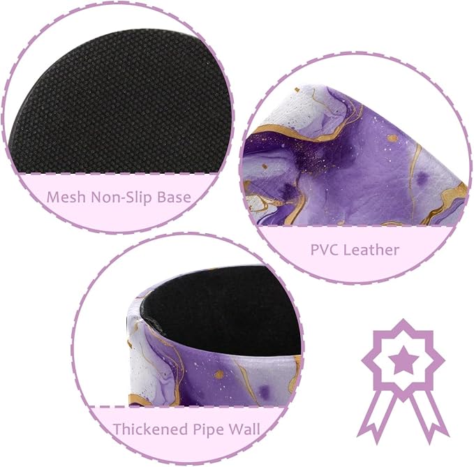 White and Purple Marble Art Leather Pen Holder - Image 2
