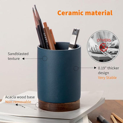 Ceramic Pen Holder for Desk, Pencil Cup, | Organizer and Makeup Brush Holder - Image 5