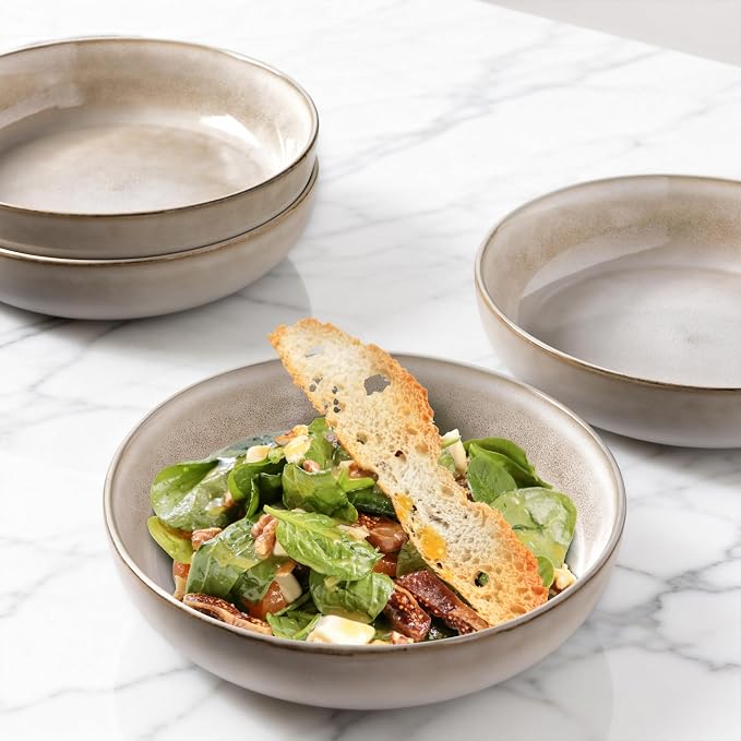 GBhome 8.75'' Large Ceramic Pasta Bowls, 38oz Stoneware Pasta Serving Bowls Set - Image 4