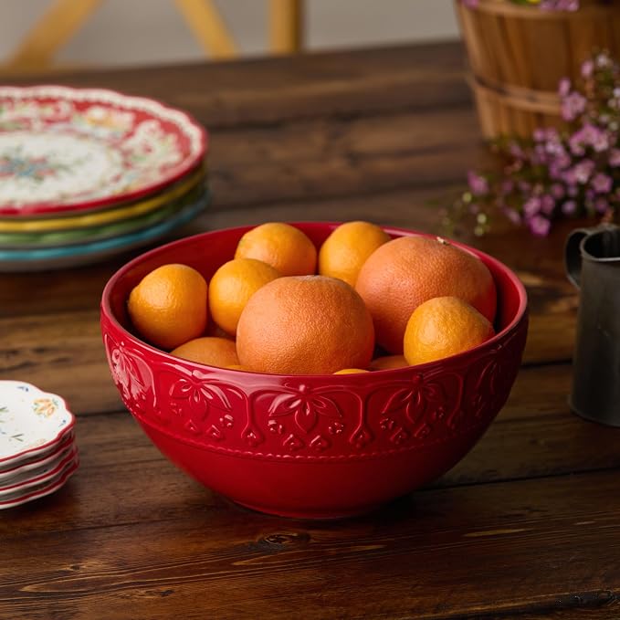 Provence Embossed Deep Bowl 10.5" – Extra-Large 158 oz Vintage French Country - Image 4