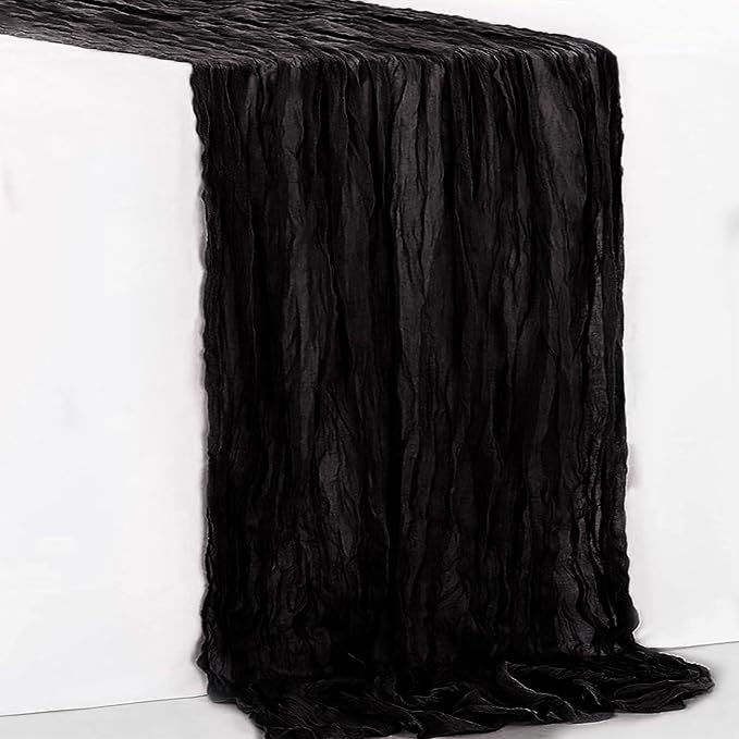 6 Pack Black Cheesecloth Table Runner 35x120 Inch 10Ft Rustic Gauze Cheese - Image 7