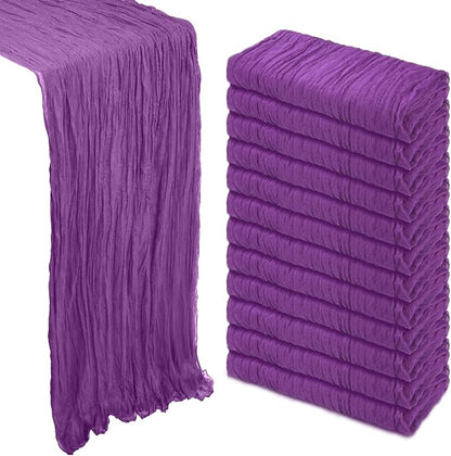 12 Pack Purple Cheesecloth Table Runner 10Ft Gauze Cheese Cloth Table Runner by Heneger