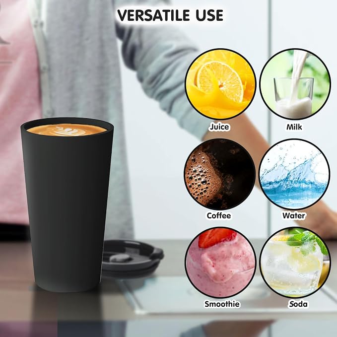 Greentainer 4 Pack Plastic Travel Coffee Mug Set, 20 oz Spill Proof Drinking - Image 6