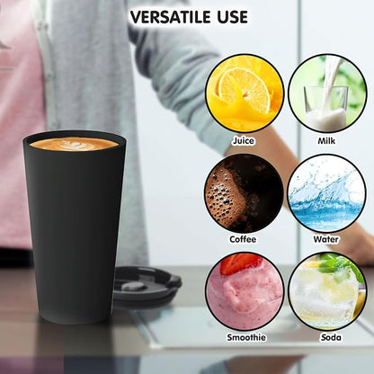 Greentainer 4 Pack Plastic Travel Coffee Mug Set, 20 oz Spill Proof Drinking - Image 6