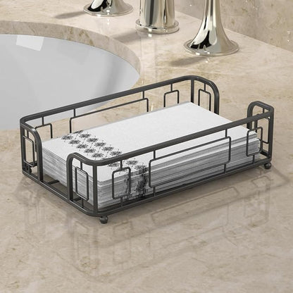 Guest Towel Holder Tray for Bathroom Countertop, Powder Room & Vanity Use - Image 2