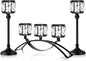 Black Set of 3 Crystal Candle Holders Arched - Elegant Tabletop Candelabra Centerpiece for Weddings, Dining Room Decor, Modern Home & Cabinet Display Housewarming