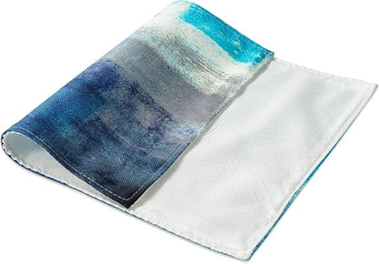Turquoise and Grey Placemats Set of 4 Modern Art Teal Placemats Heat Resistant Non-Slip Artwork Dining Placemats Washable Table Mats for Home Kitchen Decor