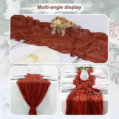 10 Pack Terracotta Christmas Cheesecloth Table Runner 35x120 Inch 10Ft Rustic - Image 5