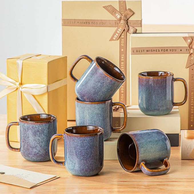 vancasso 16 oz Coffee Mugs Set of 6, Large Ceramic Mug - Image 7