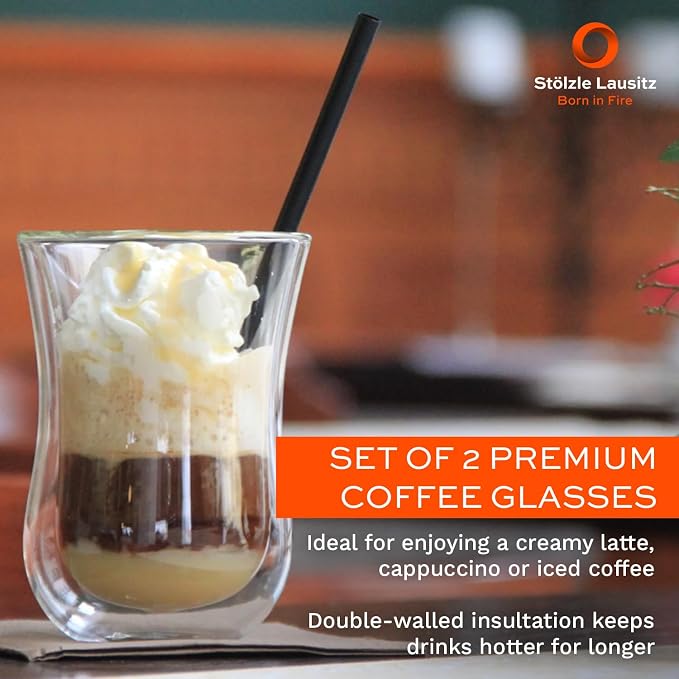 Stölzle Lausitz Coffee 'N More Glasses Set of 2 I Thermal Glasses Double-Walled - Image 2