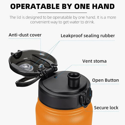 Fanhaw 32 oz Insulated Stainless Steel Water Bottle - Image 2