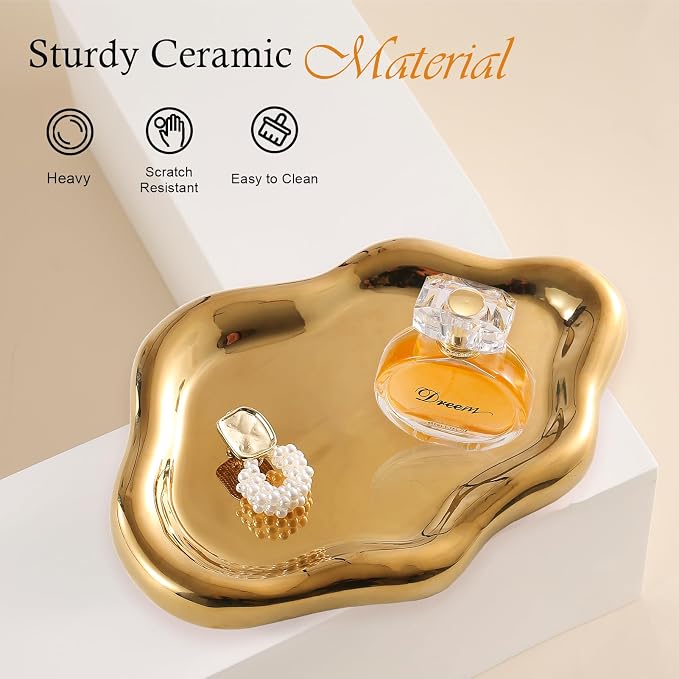 CCINPPY Ceramic Cloud Jewelry Tray Trinket Dish Key Bowl Nightstand Decor | - Image 5