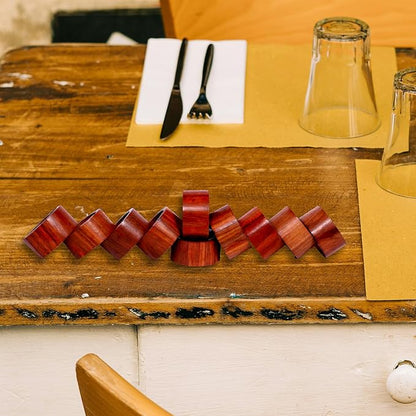 Rosewood Napkin Rings Set of 12 Wooden Table Decor | handmade rosewood napkin - Image 7