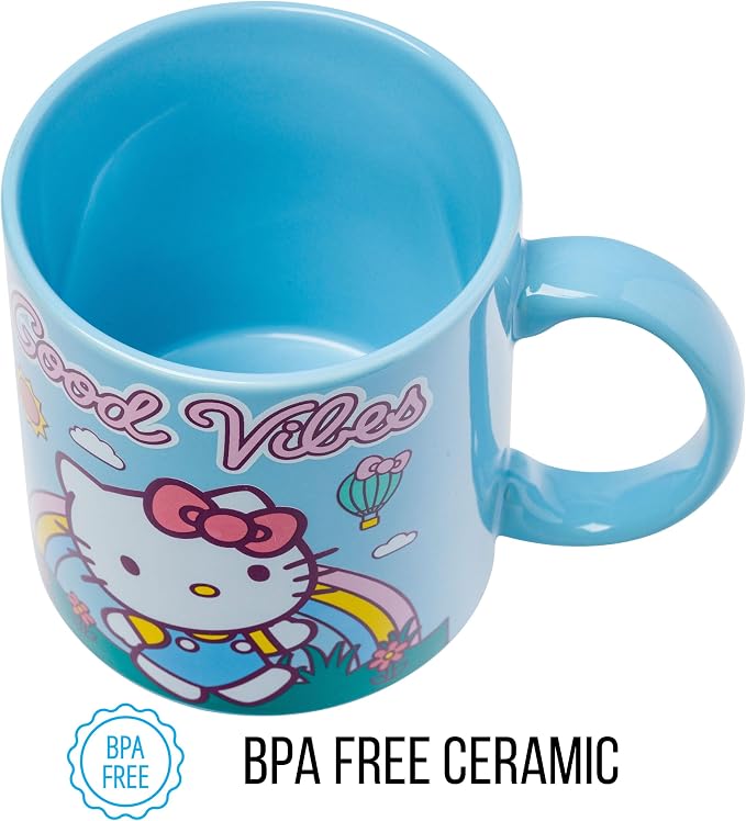 Silver Buffalo Sanrio Hello Kitty Good Vibes Quote, Ceramic Mug, 20oz | 0.59 - Image 7