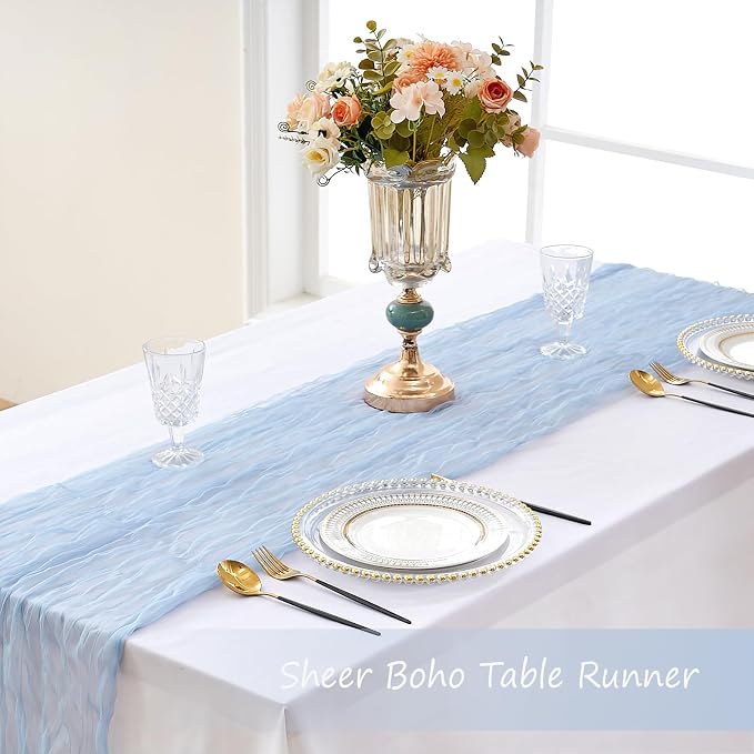 Blue Cheesecloth Table Runner Summer Halloween Christmas 10Ft Cheese Cloth - Image 6