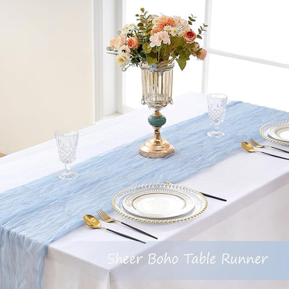 Blue Cheesecloth Table Runner Summer Halloween Christmas 10Ft Cheese Cloth - Image 6