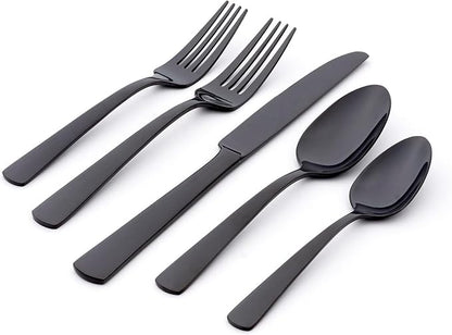 Oneida Silverware Set, Aptitude Glossy Midnight 20-Piece Flatware Set, Service - Image 3
