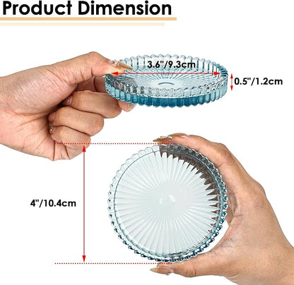 Modern Clear Coaster Set of 8- Glass Coasters - Image 3