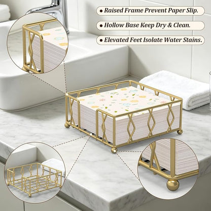 Gold Metal Napkin Holder for Table - Image 3