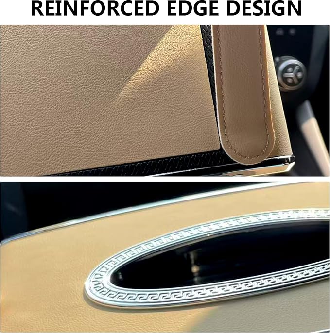 Faux Leather Car Tissue Box for Car Interior, Armrest & Back Seat Napkin - Image 7