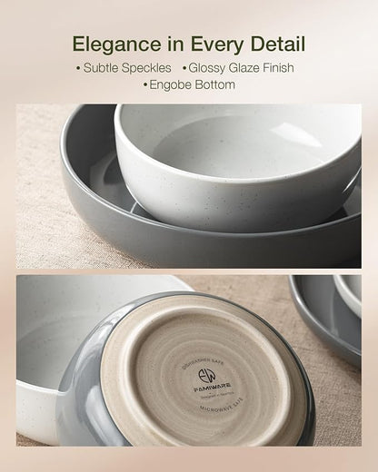 Famiware Milkyway 12-Piece Stoneware Dinnerware Set, Dishes Set - Image 8