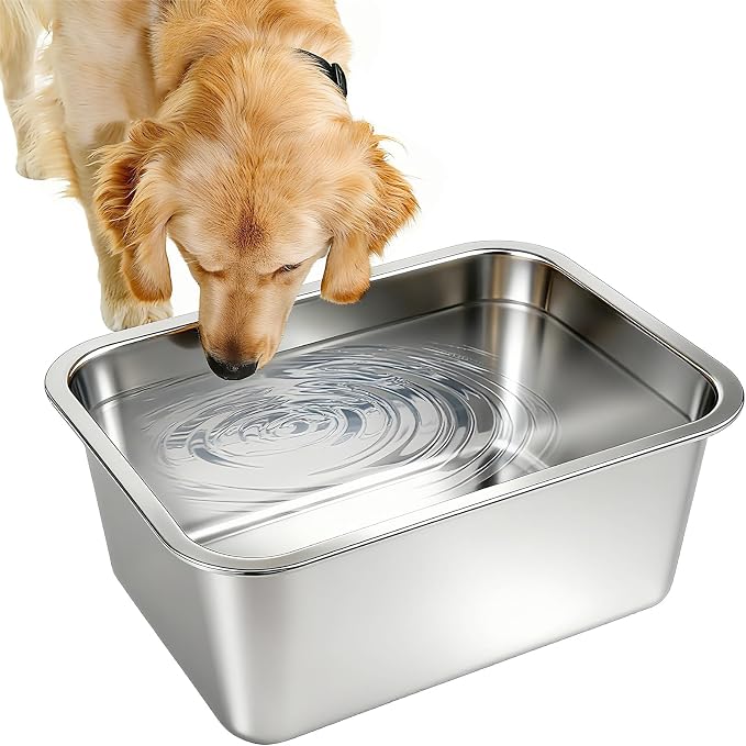 3 Gallon Large Dog Water Bowl, Stainless Steel Bowl, Giant Dogs | 3 Gallon by Lonepetu