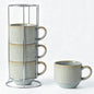HASENSE Stackable Coffee Mugs, 15 Oz Ceramic Coffee Mugs by Hasense