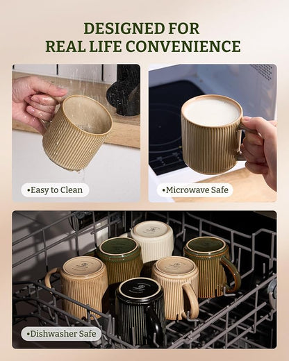 famiware Coffee Mug Set for 6, Star 12 oz Catering Mugs Cup Set - Image 7