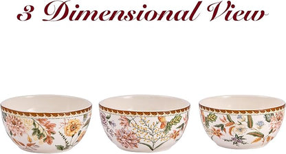 Bico Blooming Moment Cereal Bowls Set of 4, 26 oz Deep Ceramic Soup Bowls - Image 3