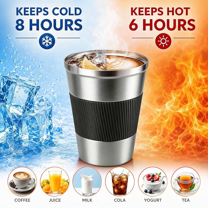 Coffee Mug with Leak Proof Lid, Travel Mug Stainless Steel Tumbler, Double Wall - Image 2