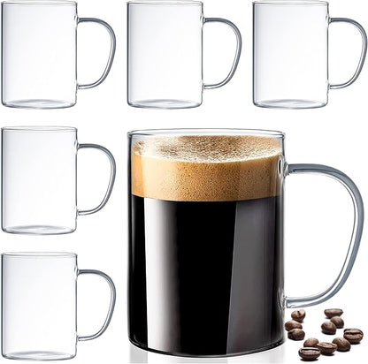 Le'raze Set of 6 Ultra Durable Sleek Glass Irish Coffee Mugs by LERAZE