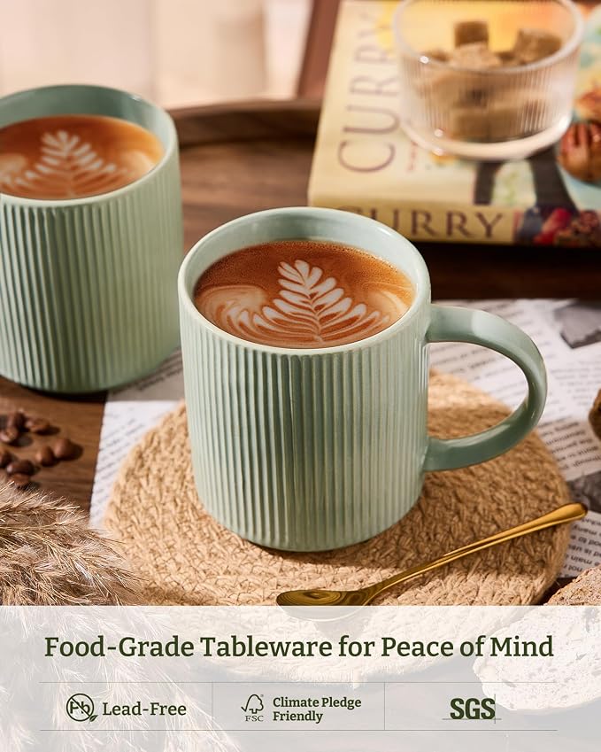famiware Coffee Mug Set for 6, Star 16 oz Catering Mugs Cup Set - Image 2