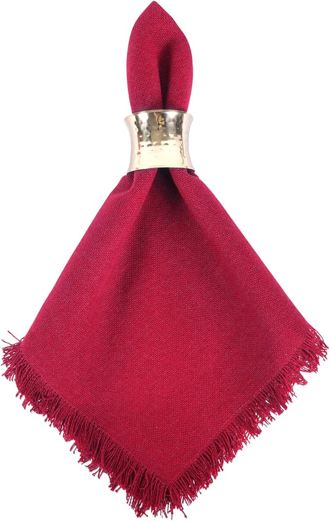 DII Everyday Collection, Fringed Solid Tabletop, Napkin Set, 6 Piece - Image 2