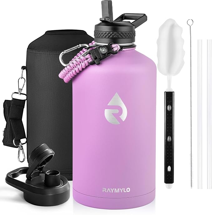 RAYMYLO One Gallon Water Bottle Insulated 128 oz, Stainless Steel | Triple by RAYMYLO