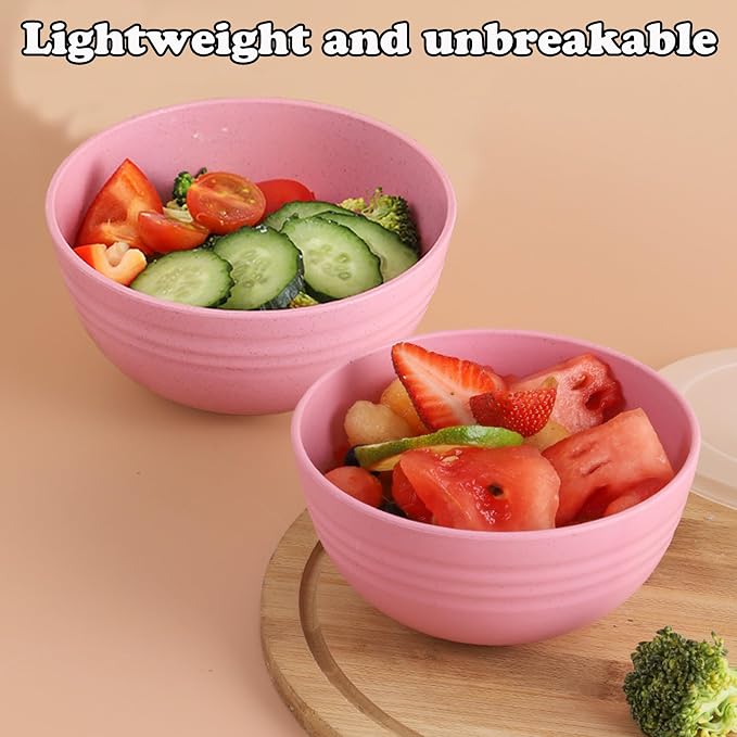 Unbreakable Wheat Straw Cereal Bowls Set of 4, 24 OZ Microwave and Dishwasher - Image 6