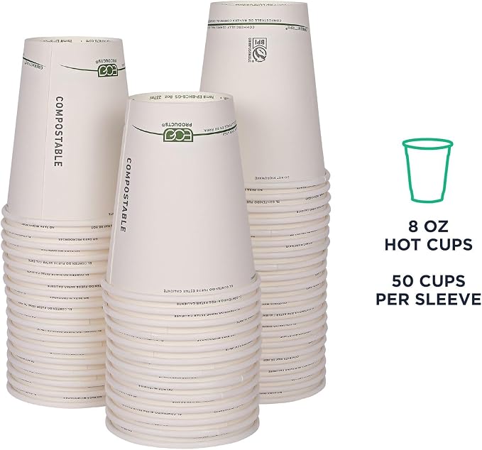 ECO PRODUCTS GreenStripe Disposable Paper Hot Cups, 8 oz - Image 5