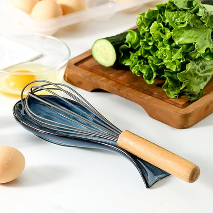 Ceramic Spoon Rest for Stove Top,Large 8.7 Inch Spoon Holder for Kitchen Counter,Porcelain Utensil Rest for Thankgiving and Christmas Gift,Dishwasher Safe and Heat-Resistant,Blue(1 PC)