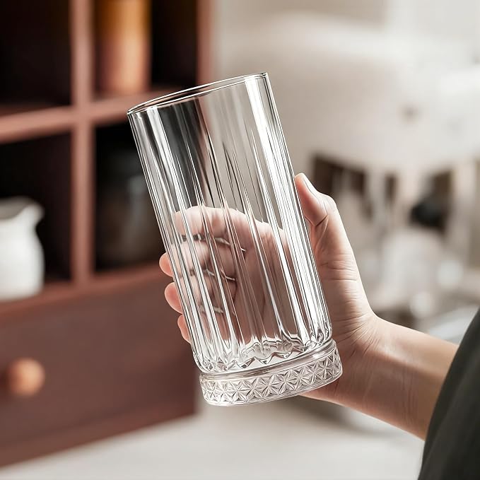 Ruckae Drinking Glasses Set of 8, 15 oz and 7 oz Kitchen Water Glass Cups Set - Image 9