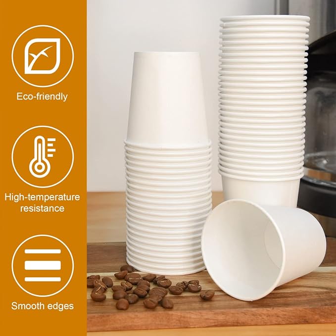 Vumdua 500 Pcs 6 oz Disposable Paper Coffee Cups, Hot/Cold Beverage Drinking Cup - Image 5