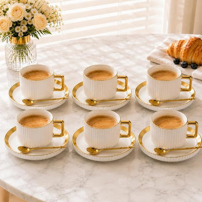 Ceramic Coffee Cup and Saucer Set - Image 6