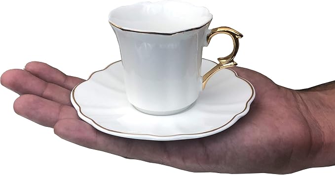 BTaT- Porcelain Espresso Cups Set, 3 oz, 6 Set, Small Coffee Mugs | Elegant - Image 4