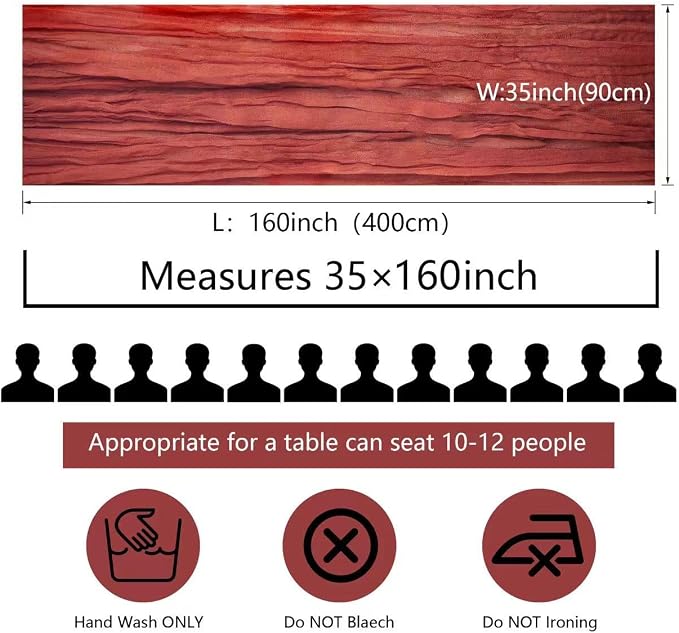 12 Pcs Terracotta Cheesecloth Table Runner 13ft Boho Gauze Cheesecloth Table - Image 3