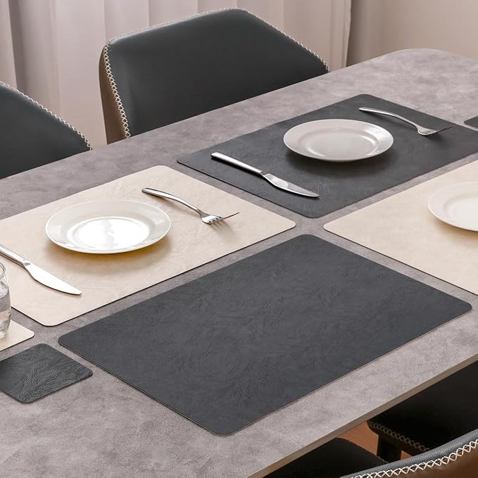 Vinyl Placemats Set of 6, Dual Sided Place Mats - Image 3