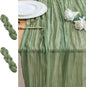 Cheesecloth Table Runner 10FT 2Pcs Sage Green Boho Gauze Sheer Runners | Cheese by Xiomot